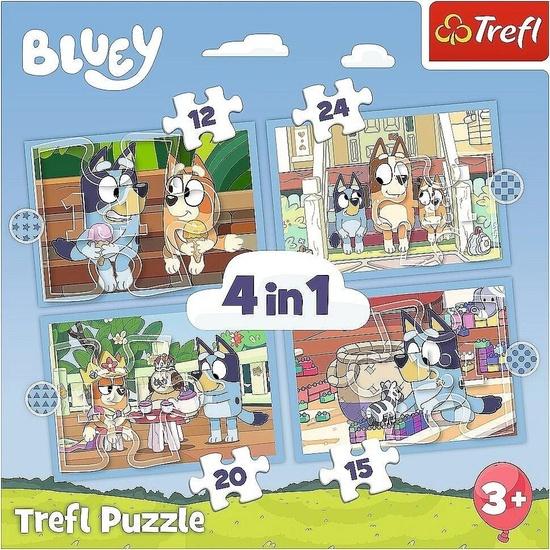 TREFL Puzzle Bluey a její svět 4v1 (12,15,20,24 dílků) - 34637