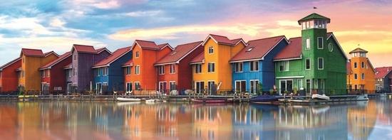 TREFL Panoramatické puzzle Groningen, Nizozemsko 1000 dílků - 29034