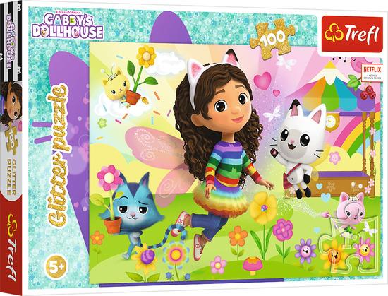 TREFL Třpytivé puzzle Gábinin kouzelný domek 100 dílků - 14832