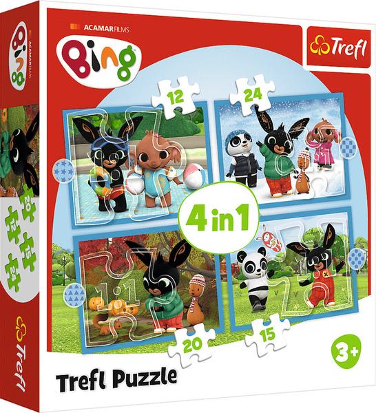 TREFL Puzzle Bing: Roční období 4v1 (12,15,20,24 dílků) - 34631
