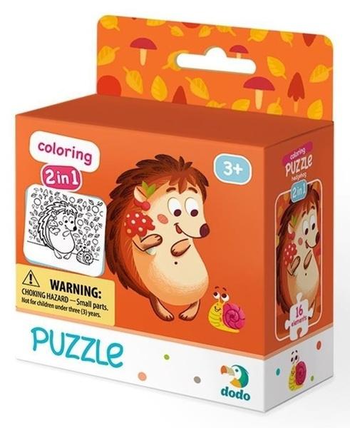 DODO Puzzle s omalovánkou Ježek 16 dílků - DOP300119TMT