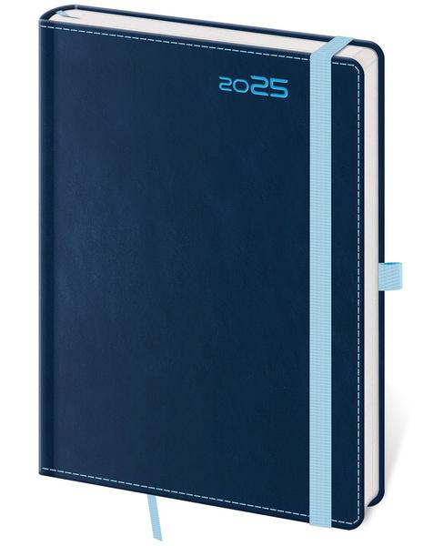 Denní diář 2025 A5 Double Blue s poutkem