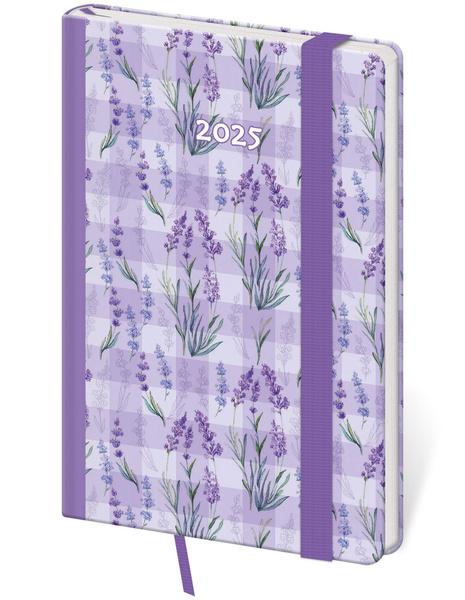 Kapesní diář 2025 Vario Lavender s gumičkou