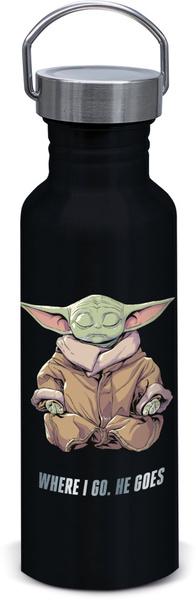 Levně Láhev hliník šroubovací Mandalorian Grogu