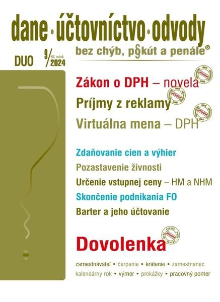 Levně DUO 9/2024 – Dane, účtovníctvo, odvody bez chýb, pokút a penále