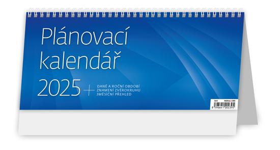 Plánovací kalendář modrý 2025 - stolní kalendář