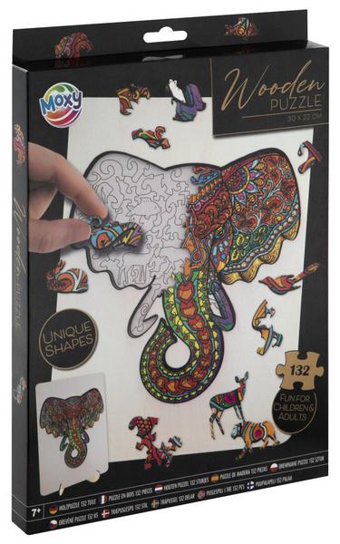 Levně Dřevěné puzzle Slon 132 dílků