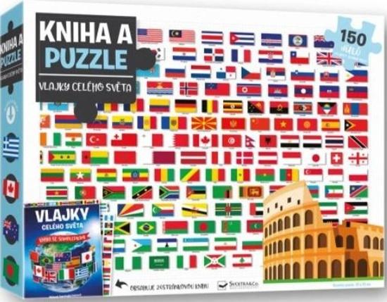 Levně Kniha a puzzle Vlajky celého světa