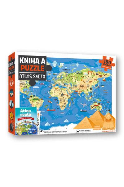 Levně Kniha a puzzle Atlas sveta