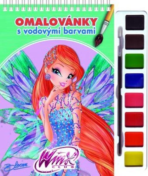 Levně Winx club omalovánka s vodovými barvami a štětcem
