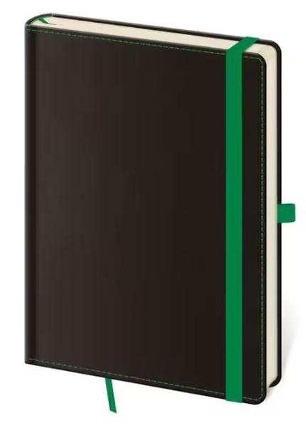 Levně Linkovaný zápisník Black Green L