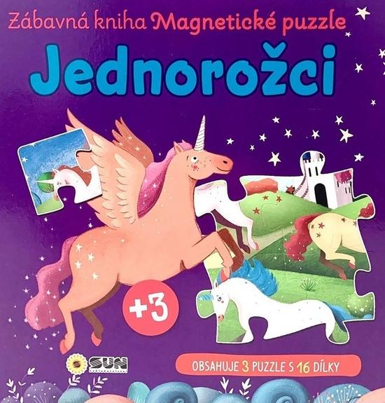 Levně Jednorožci Zábavná kniha Magnetické puzzle