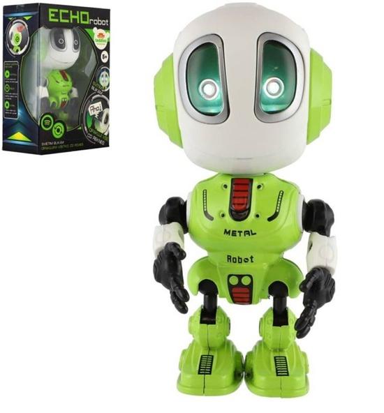 Levně Robot ECHO opakující věty kovový zelený
