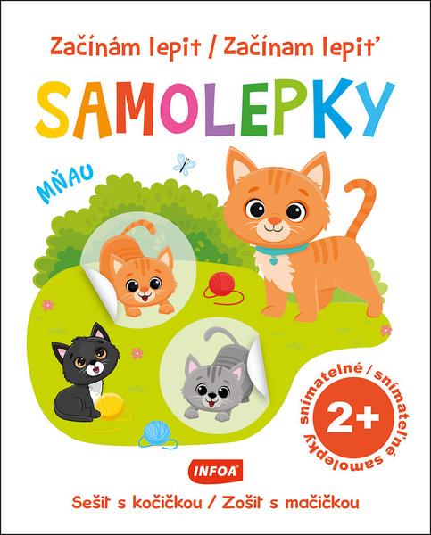 Začínám lepit/Začínam lepiť Samolepky Sešit s kočičkou/Zošit s mačičkou - 9788076971288