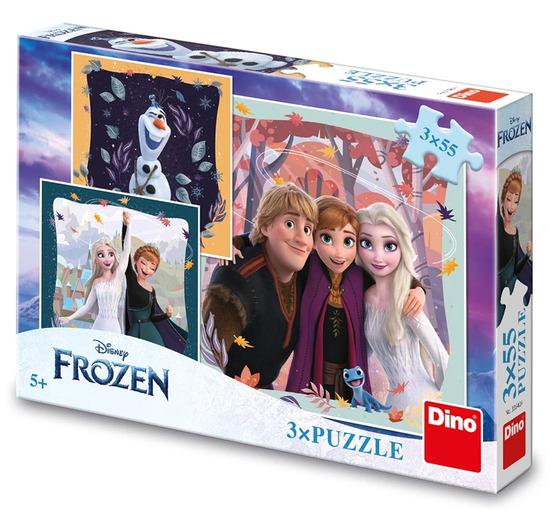 Levně Puzzle 3x55 Frozen Radostný podzim