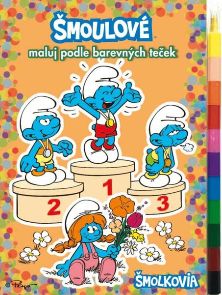 Levně Maluj podle barevných teček Šmoulové