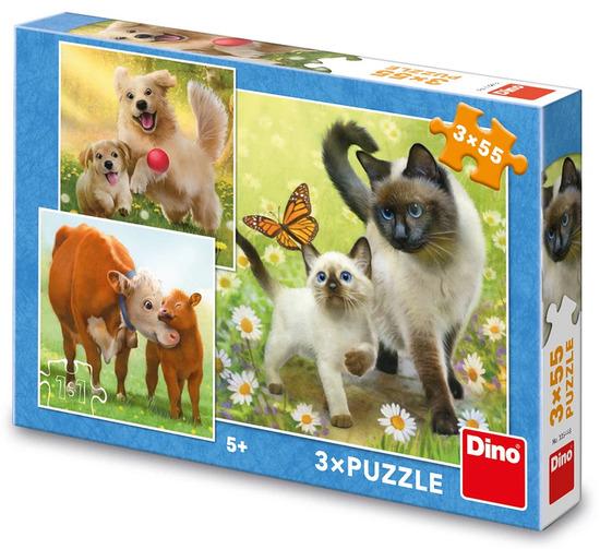 Levně Puzzle 3x55 Rodinka
