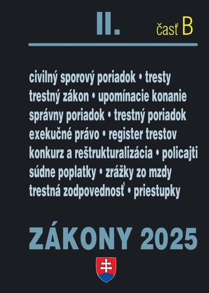 Zákony II B/2025 - Trestné právo, súdne spory a exekúcie - 9788081622847