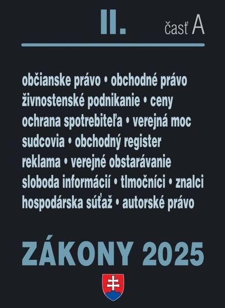 Zákony II A/2025 - Obchodné a občianske právo - 9788081622823