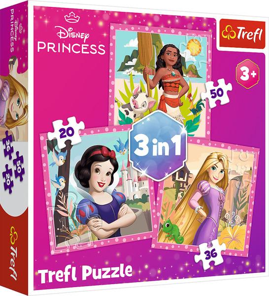 Levně Puzzle Disney princezny 3v1