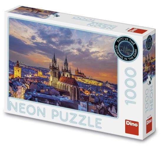 Levně Puzzle 1000 Pohled na Hradčany neon