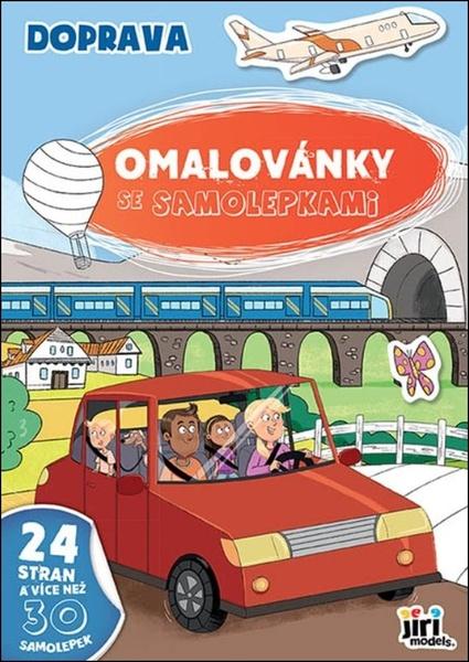 Levně Omalovánky A4 se samolepkami Doprava