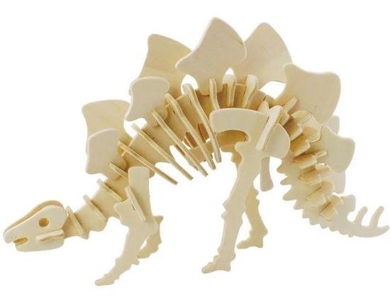 Levně Dřevěné 3D puzzle Stegosaurus