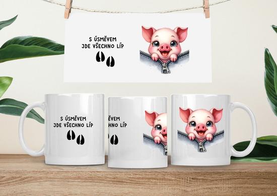 Levně Hrneček čumáček 330ml porcelán Prase