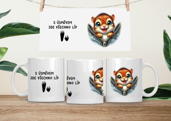 Levně Hrneček čumáček 330ml porcelán Veverka