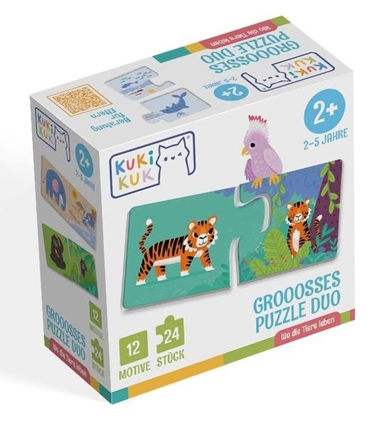 Grooosses Puzzle duo Wo die Tiere lebben