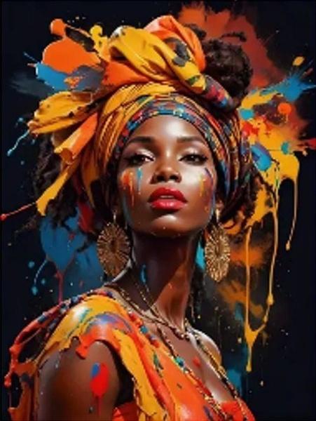 Levně Diamantové malování Afričanka 30x40cm