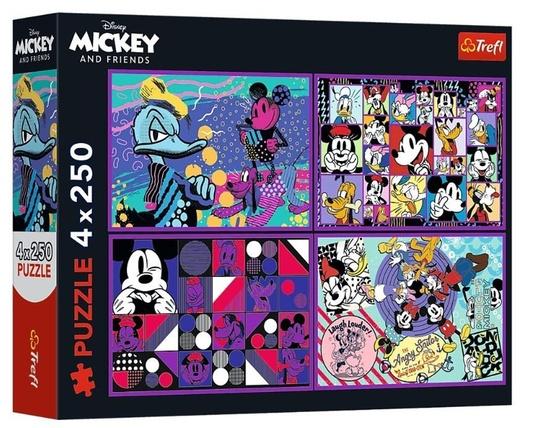 Levně Puzzle Příhody Mickeyho Mouse a přátel 4x250 dílků