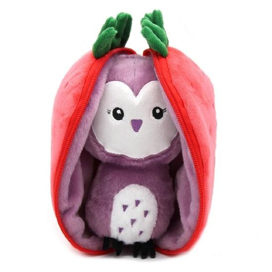 FLIPETZ 2v1 Plyšová sova/jahoda Violet
