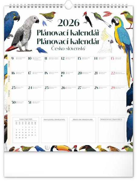 Nástěnný plánovací kalendář Animalium 2026 - nástěnný kalendář
