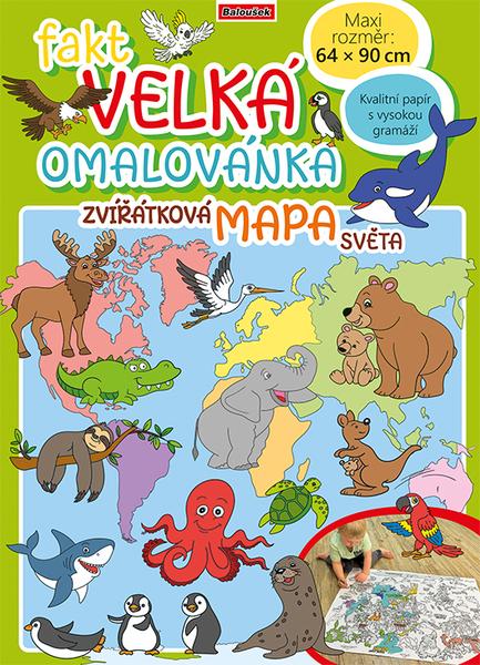 Levně Fakt velká omalovánka Zvířatková mapa světa