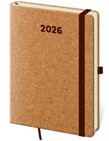 Denní diář 2026 A5 Cork s poutkem