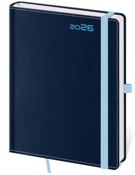Týdenní diář 2026 A5 Double Blue s poutkem