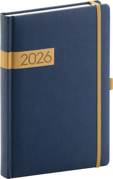 Denní diář 2026 Twill modro-zlatý