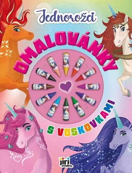 Levně Omalovánky s voskovkami Jednorožci