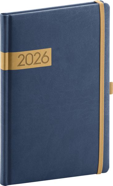 Týdenní diář Twill 2026 modro-zlatý