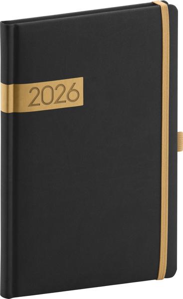 Týdenní diář 2026 Twill 2026 černo-zlatý