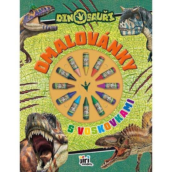 Levně Omalovánky s voskovkami Dinosauři