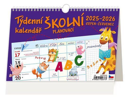 Týdenní školní plánovací kalendář 2025/2026 - stolní kalendář