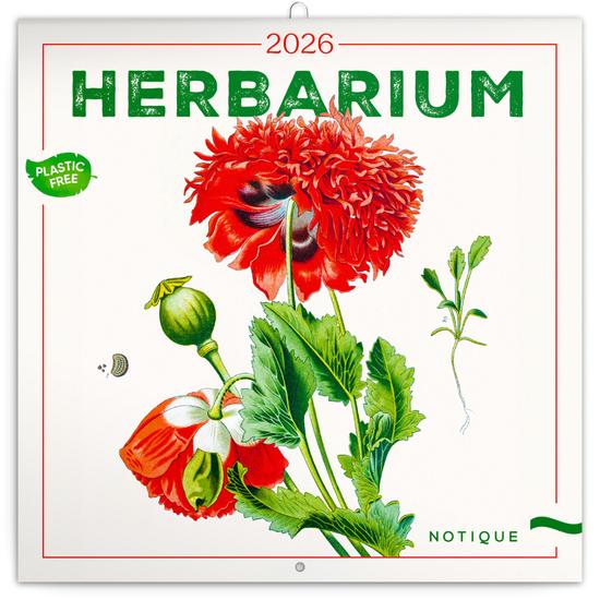 Poznámkový kalendář Herbář 2026 - nástěnný kalendář
