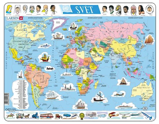 Levně Puzzle Svět politická mapa 107 dílků