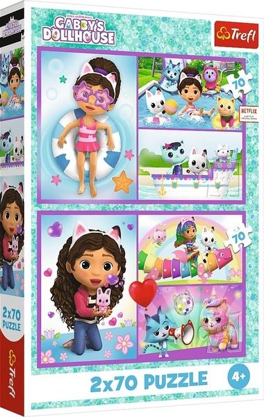 Levně Puzzle Gábinin kouzelný domek Bav se s Gabby 2x70 dílků
