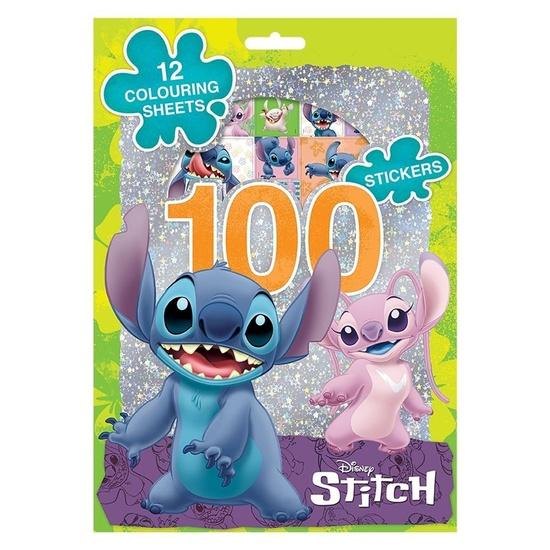 Levně 100 samolepek s omalovánkovými listy Lilo & Stitch
