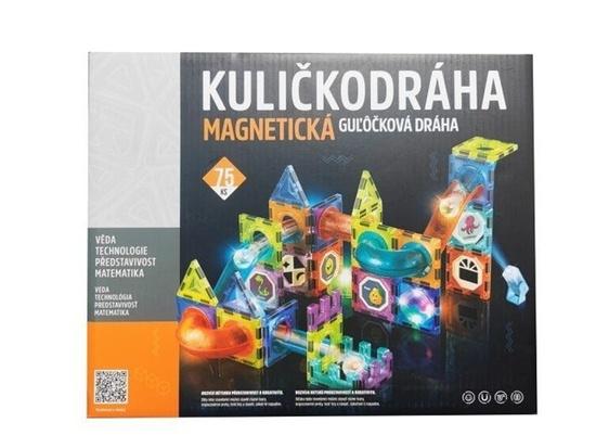 Levně Kuličkodráha magnetická se světlem 75ks