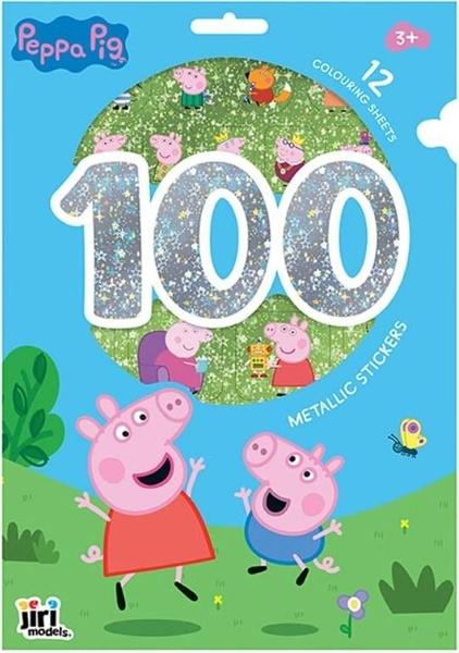 Levně 100 metalických samolepek s omalovánkovými listy Prasátko Peppa