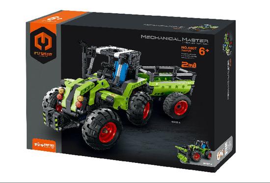 Levně Stavebnice iM.MASTER traktor/traktor s valníkem 2v1 plast